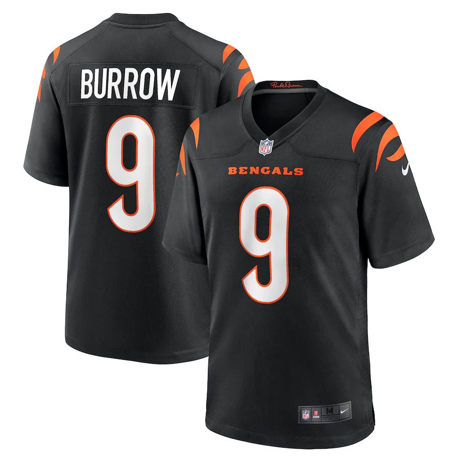 Men Cincinnati Bengals #9 Joe Burrow Nike Black Player Game NFL Jersey
